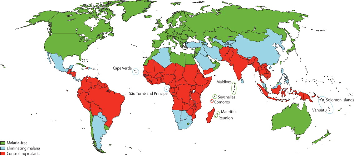 Страны, которые подвержены вспышкам малярии